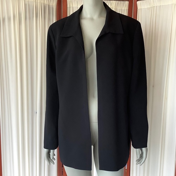 August Max Womans Open Blazer Black Lined Stylish Career Size 2X - Picture 1 of 8